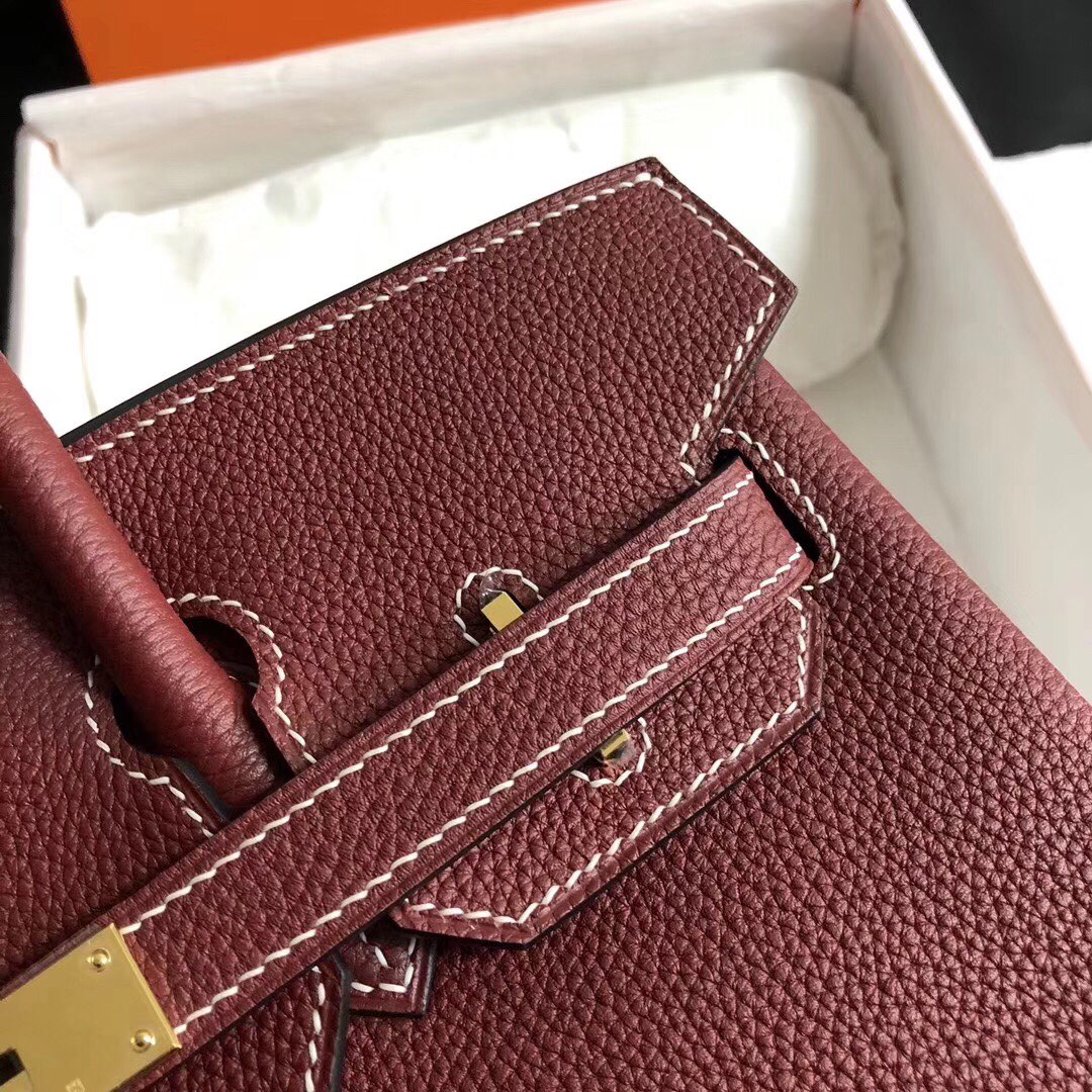 Hermes Birkin 35CM Togo Leather Handbag Burgundy